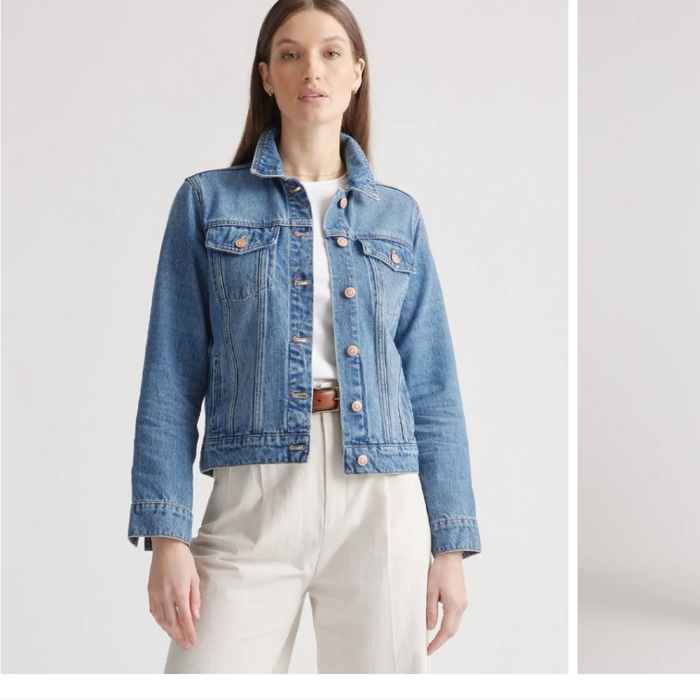 Quince Organic Cotton Denim Jacket L